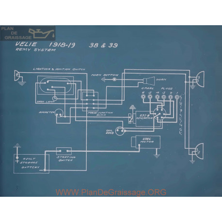 Velie 38 39 Schema Electrique 1918 1919