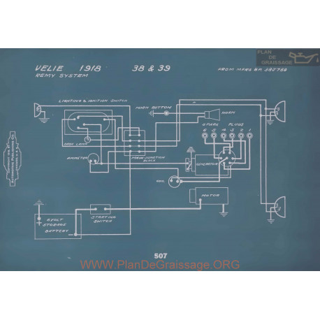 Velie 38 39 Schema Electrique 1918