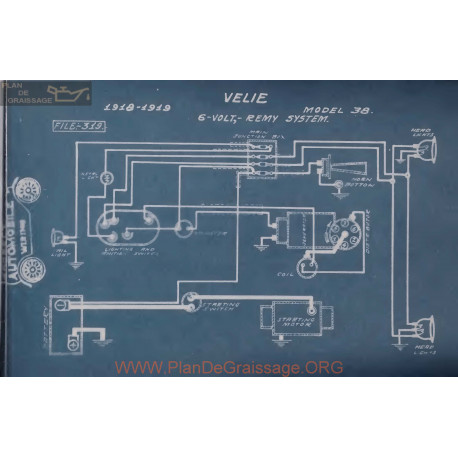 Velie 38 Schema Electrique 1918 1919 Remy