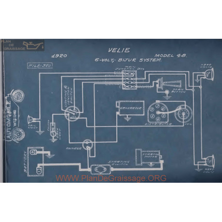 Velie 48 6volt Schema Electrique 1920 Bijur