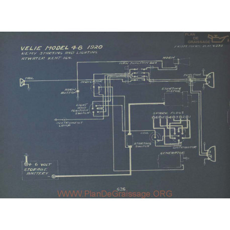 Velie 48 Schema Electrique 1920 Remy