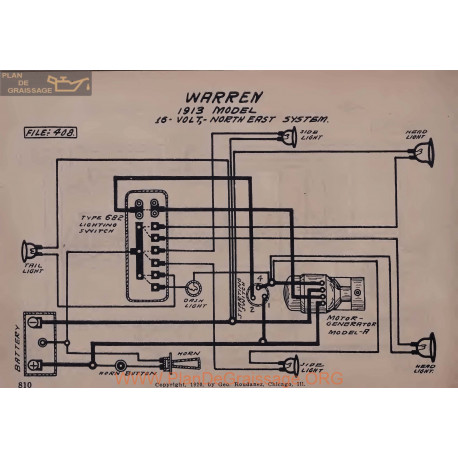 Warren 16volt Schema Electrique 1913 North East