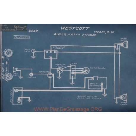 Westcott 0 30 6volt Schema Electrique 1914 Jesco