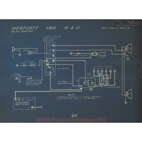 Westcott 41 51 Schema Electrique 1916 Delco