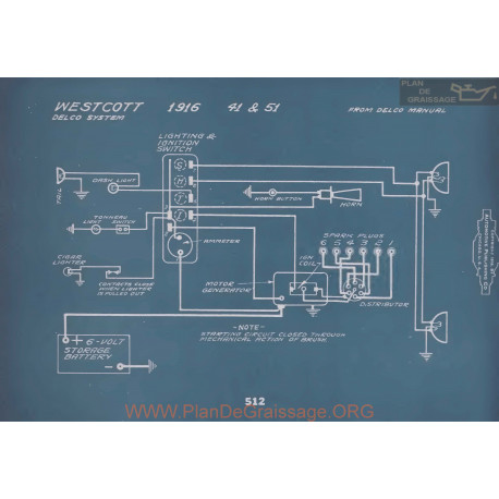 Westcott 41 51 Schema Electrique 1916 V2