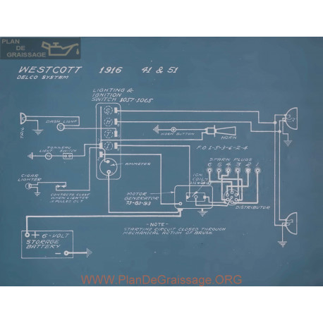 Westcott 41 51 Schema Electrique 1916