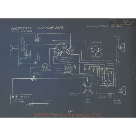 Westcott Schema Electrique 1917 1918 1919 Delco Ver1