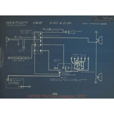 Westcott U50 0 35 Schema Electrique 1916 Delco