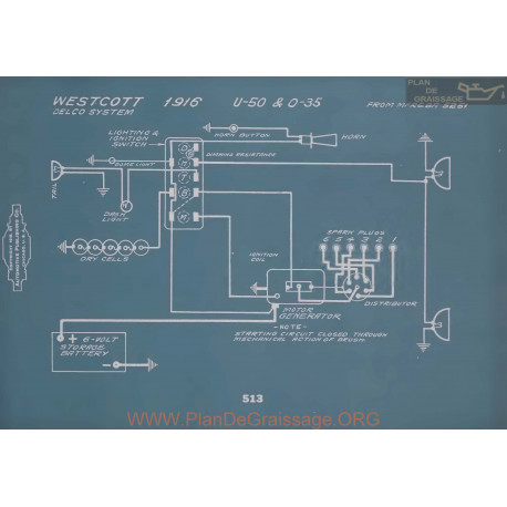 Westcott U50 3 35 Schema Electrique 1916