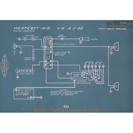 Westcott U63 35 Schema Electrique 1915