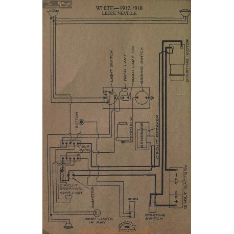 White Schema Electrique 1917 1918 Leece Neville