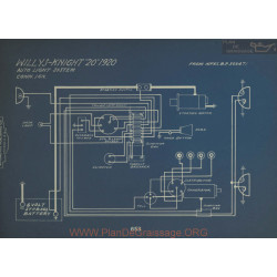 Willys Knight 20 Schema Electrique 1920 Auto Light