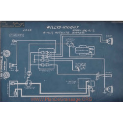 Willys Knight 84 R T 6volt Schema Electrique 1916 Autolite