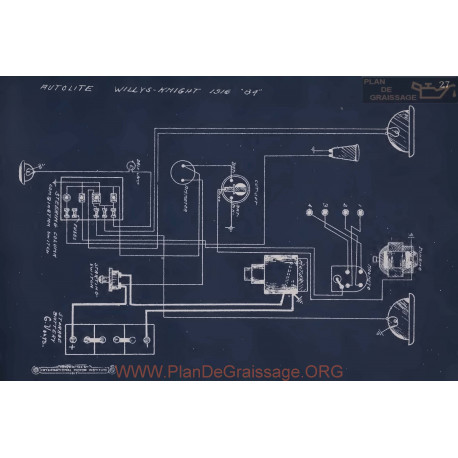 Willys Knight 84 Schema Electrique 1916