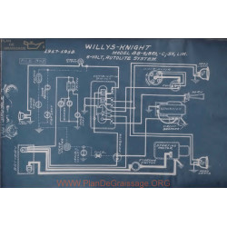 Willys Knight 88 4 Bro C Sn Lim 6volt Schema Eelctrique 1917 1918 Autolite