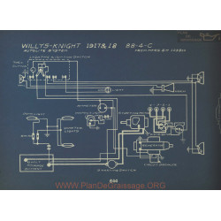 Willys Knight 88 4 C Schema Electrique 1917 1918 Autolite