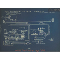 Willys Knight 88 4 Lim Schema Electrique 1917 1918 Autolite