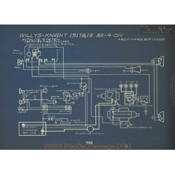 Willys Knight 88 4 Sn Schema Electrique 1917 1918 Autolite