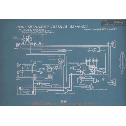 Willys Knight 88 4 Sn Schema Electrique 1917 1918