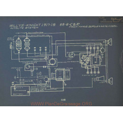 Willys Knight 88 8 Cr Schema Electrique 1917 1918 Autolite