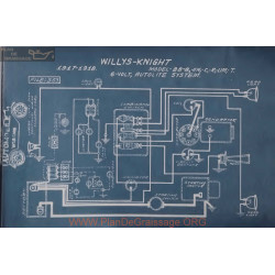 Willys Knight 88 8 Sn C R Lim T 6volt Schema Electique 1917 1918 Autolite