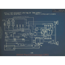 Willys Knight 88 8 Sn Schema Electrique 1917 1918 Autolite