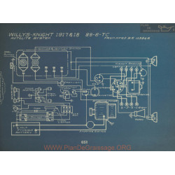 Willys Knight 88 8 Tcv Schema Electrique 1917 1918 Autolite