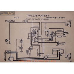 Willys Knight 89 Clr Sn T 6volt Schema Electrique 1918 Autolite V2