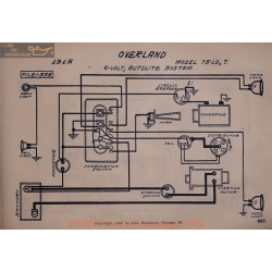 Willys Overland 75 Ld T 6volt Schema Electrique 1915 Autolite