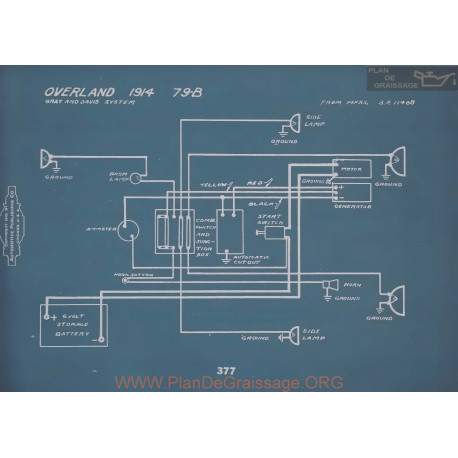 Willys Overland 79b Schema Electrique 1914 V2