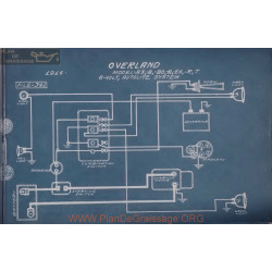 Willys Overland 83 Bd Ex R T 6volt Schema Electrique 1916 Autolite