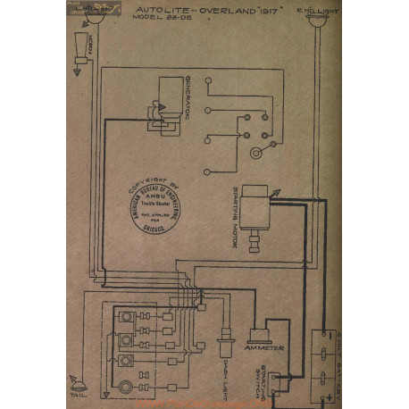 Willys Overland 83 De Schema Electrique 1917 Autolite