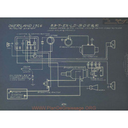 Willys Overland 83 T Ex Ld B D E R Schema Electrique 1916 Autolite