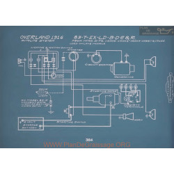 Willys Overland 83 T Ex Ld B D E R Schema Electrique 1916 V2