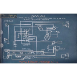 Willys Overland 90 Pld Sn Cl R T 6volt Schema Electrique 1917 1918 Autolite