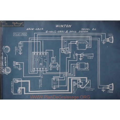 Winton 21 6volt Schema Electrique 1914 1915 Gray & Davis