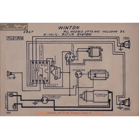 Winton 21 6volt Schema Electrique 1917 Bijur V2