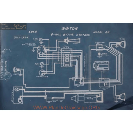 Winton 22 6volt Schema Electrique 1919 Bijur