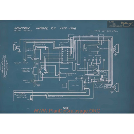 Winton 22 Schema Electrique 1917 1918