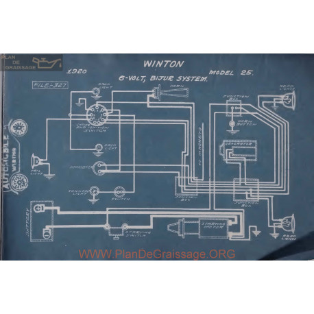 Winton 25 6volt Schema Electrique 1920 Bijur