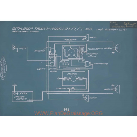 Bethlehem Trucks D1 E1 F1 Schema Electrique 1918