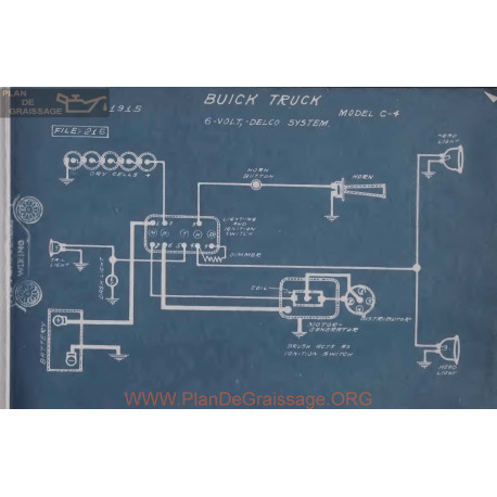 Buick Truck C4 6volt Schema Electrique 1915 Delco