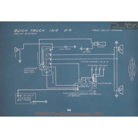 Buick Truck D4 Schema Electrique 1915