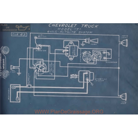 Chevrolet Truck T 6volt Schema Electrique Autolite