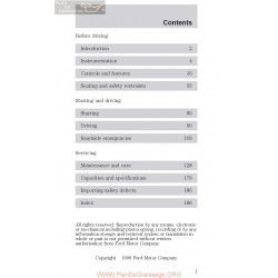 Ford 1998 Taurus User Manual