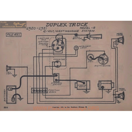 Duplex Truck A Schema Elctrique 1920 1921 Westinghouse