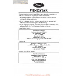 Ford 1998 Windstar User Manual