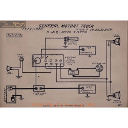 General Motors 16 25 26 30 31 6volt Schema Electrique 1919 1920 Delco