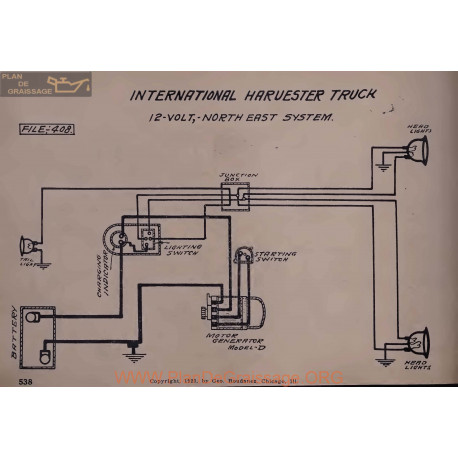 International Harvester Truck 12volt Schema Electrique North East