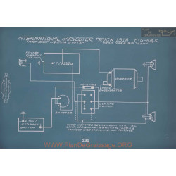 International Harvester Truck F G H K Schema Electrique 1918